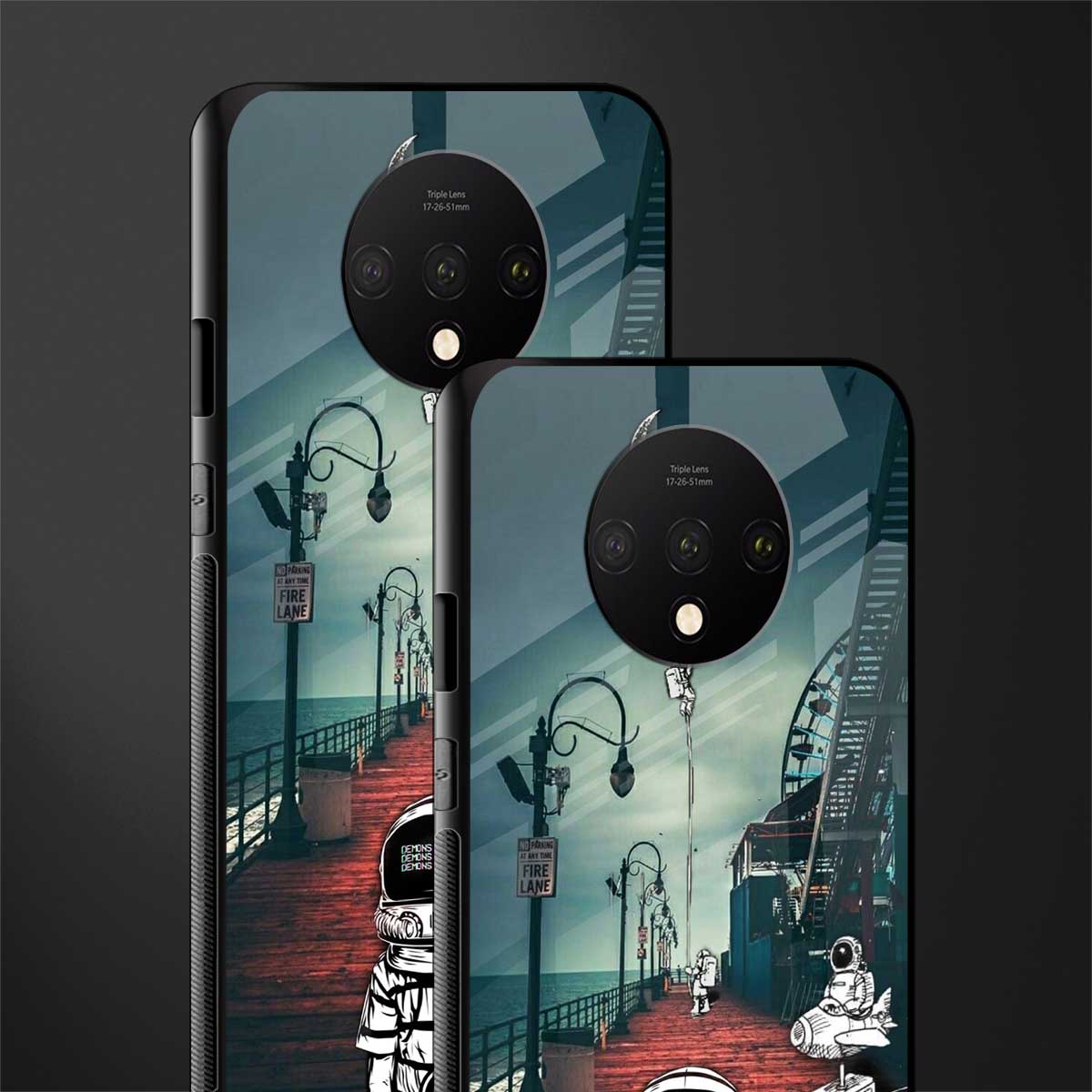 astronaut believer beach glass case for oneplus 7t image-2