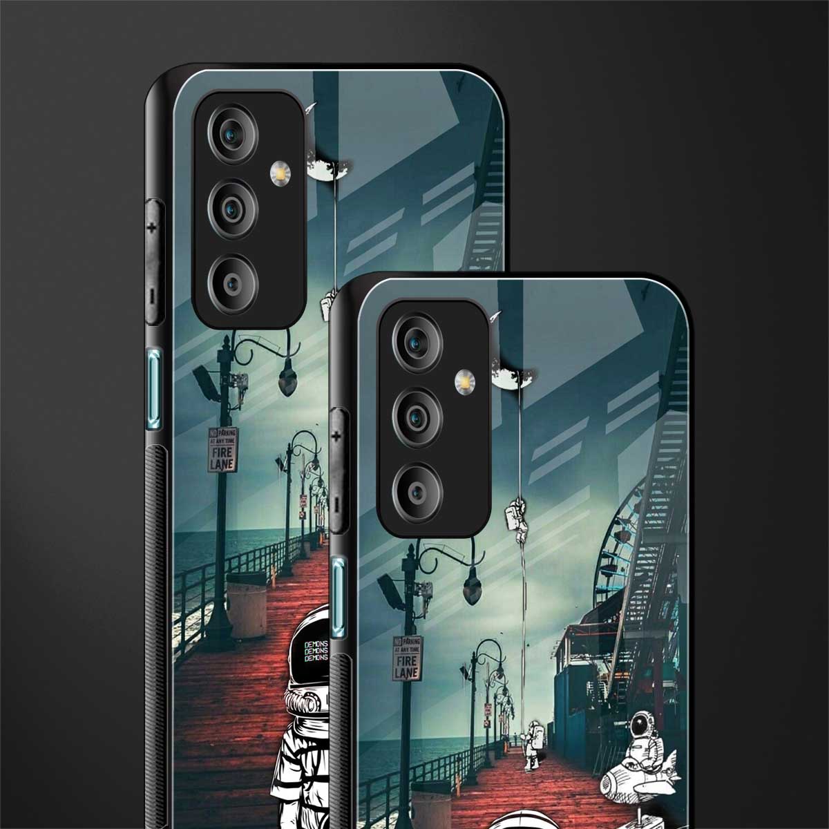 astronaut believer beach back phone cover | glass case for samsung galaxy f23 5g
