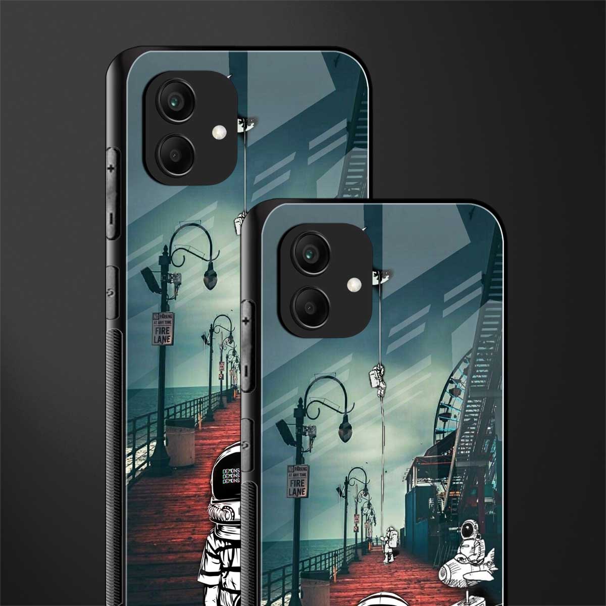 astronaut believer beach back phone cover | glass case for samsung galaxy a04