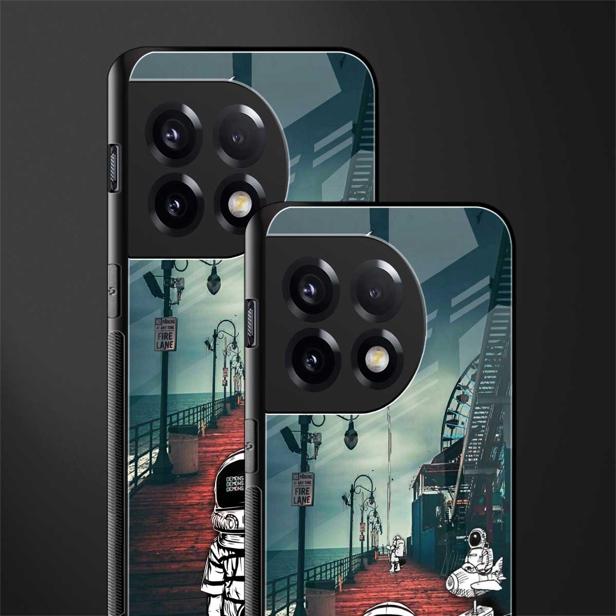 astronaut believer beach back phone cover | glass case for oneplus 11r