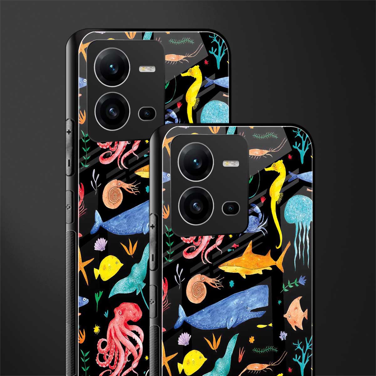 atomic ocean back phone cover | glass case for vivo v25-5g