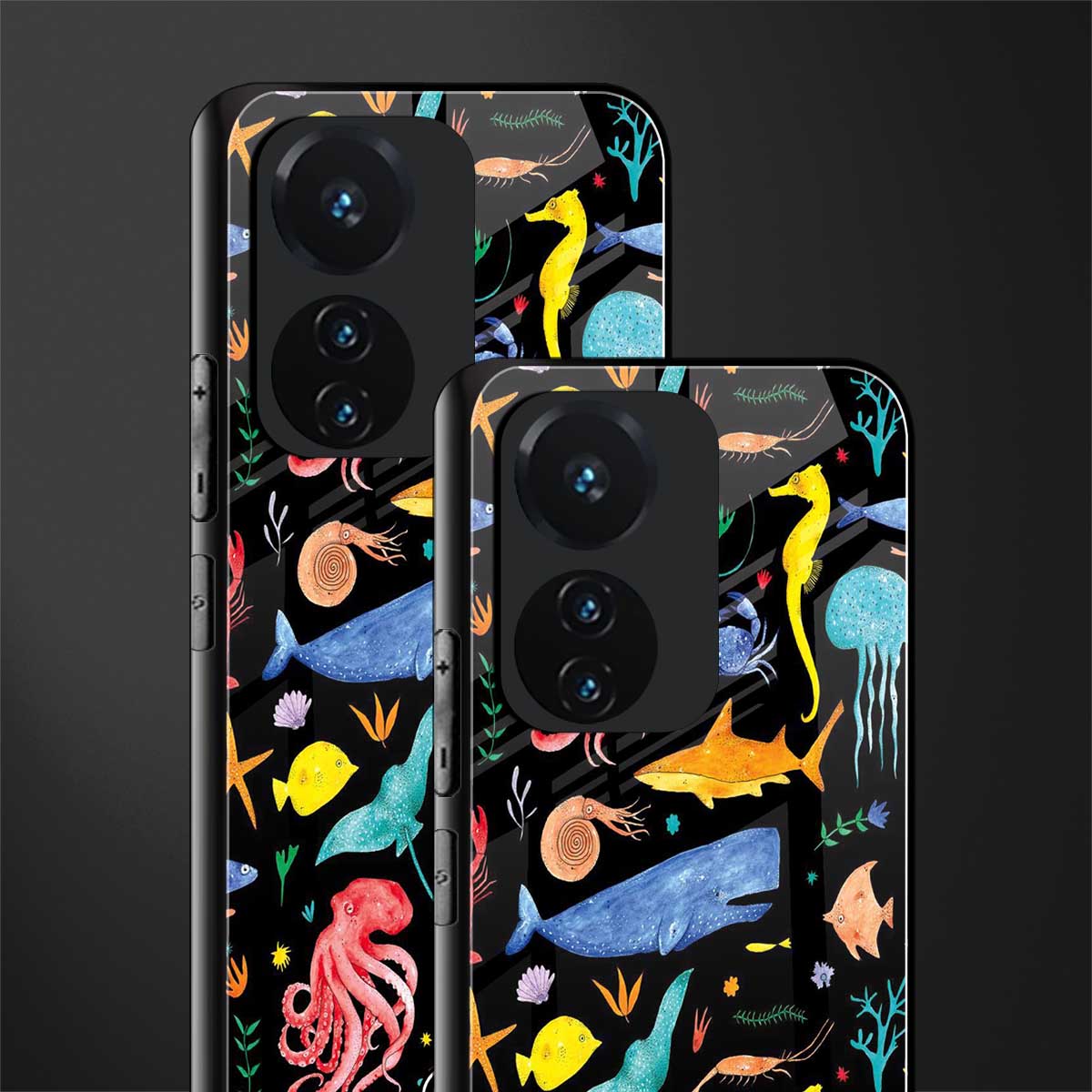 atomic ocean back phone cover | glass case for vivo t1 44w 4g