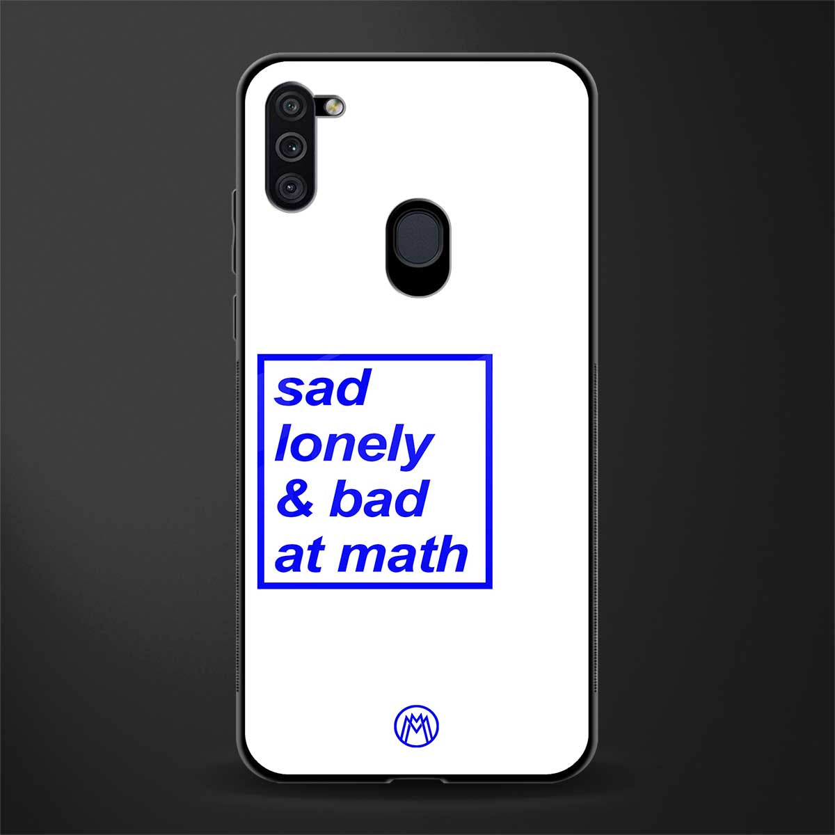 bad at math glass case for samsung galaxy m11 image