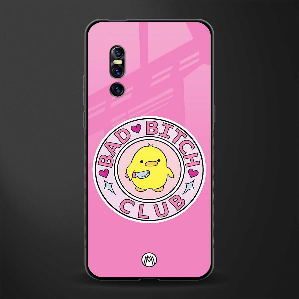 bad bitch club glass case for vivo v15 pro image