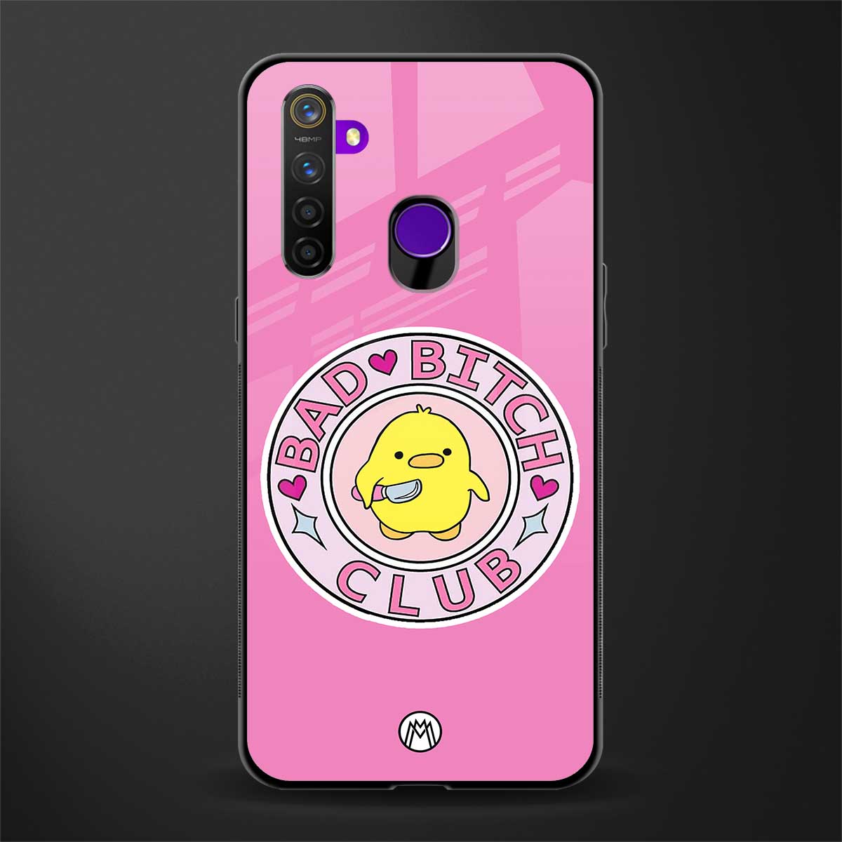 bad bitch club glass case for realme 5s image