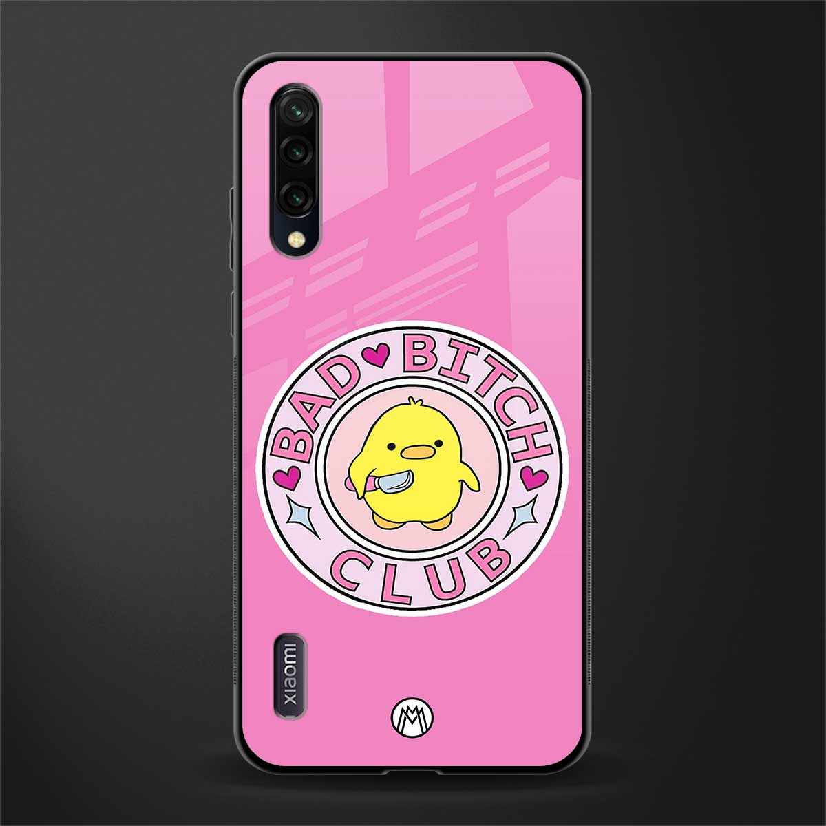 bad bitch club glass case for mi a3 redmi a3 image