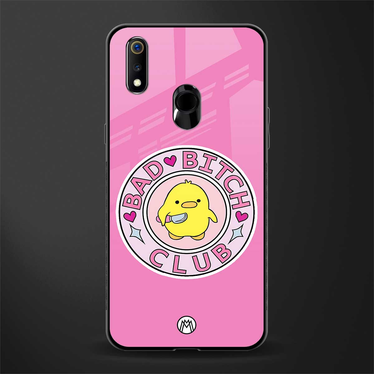 bad bitch club glass case for realme 3i image