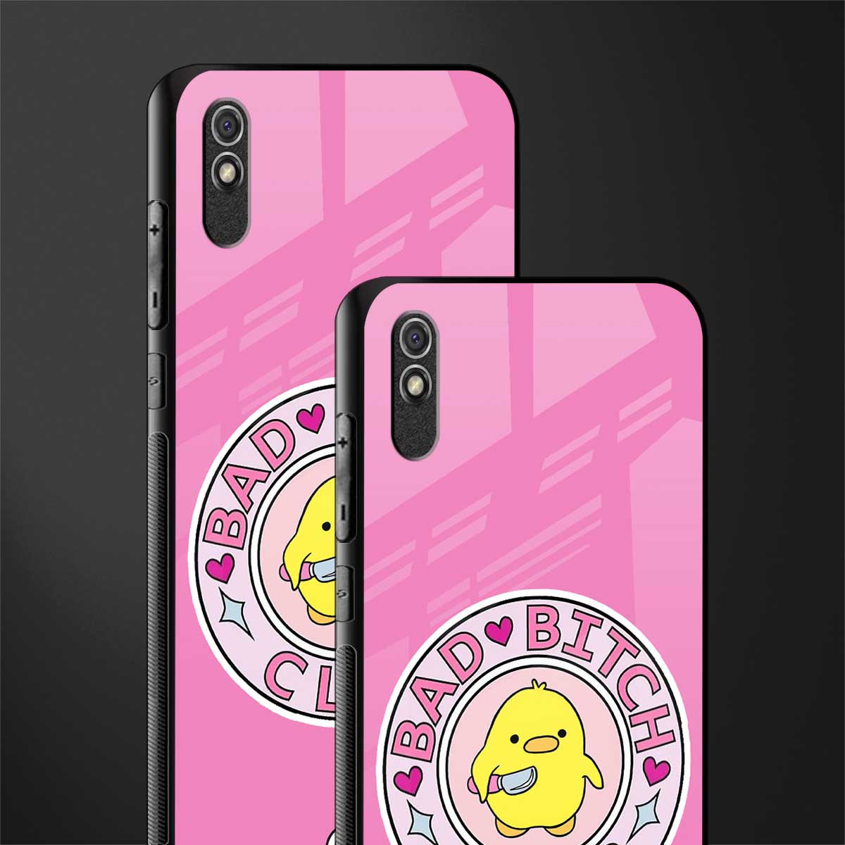 bad bitch club glass case for redmi 9a image-2