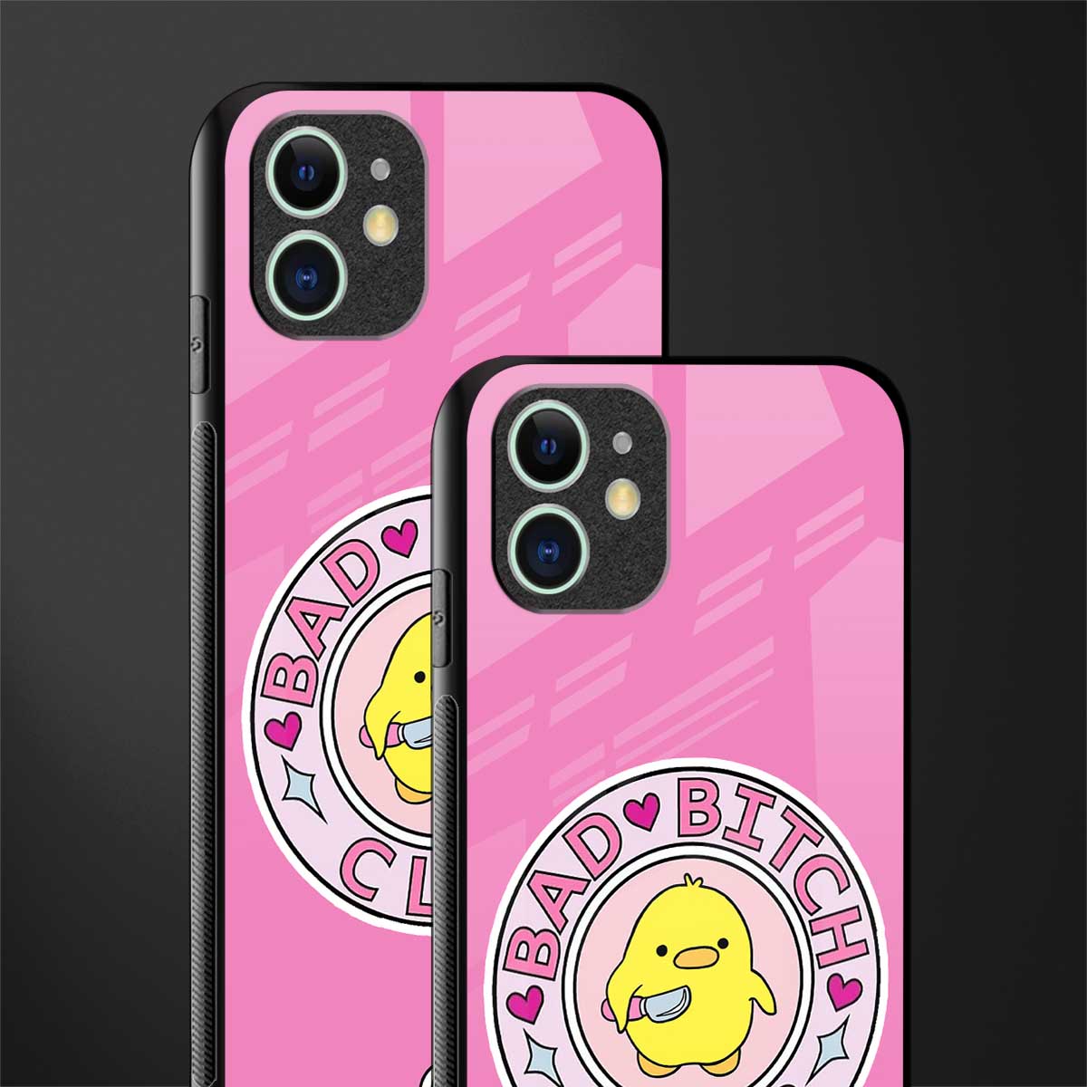 bad bitch club glass case for iphone 12 mini image-2