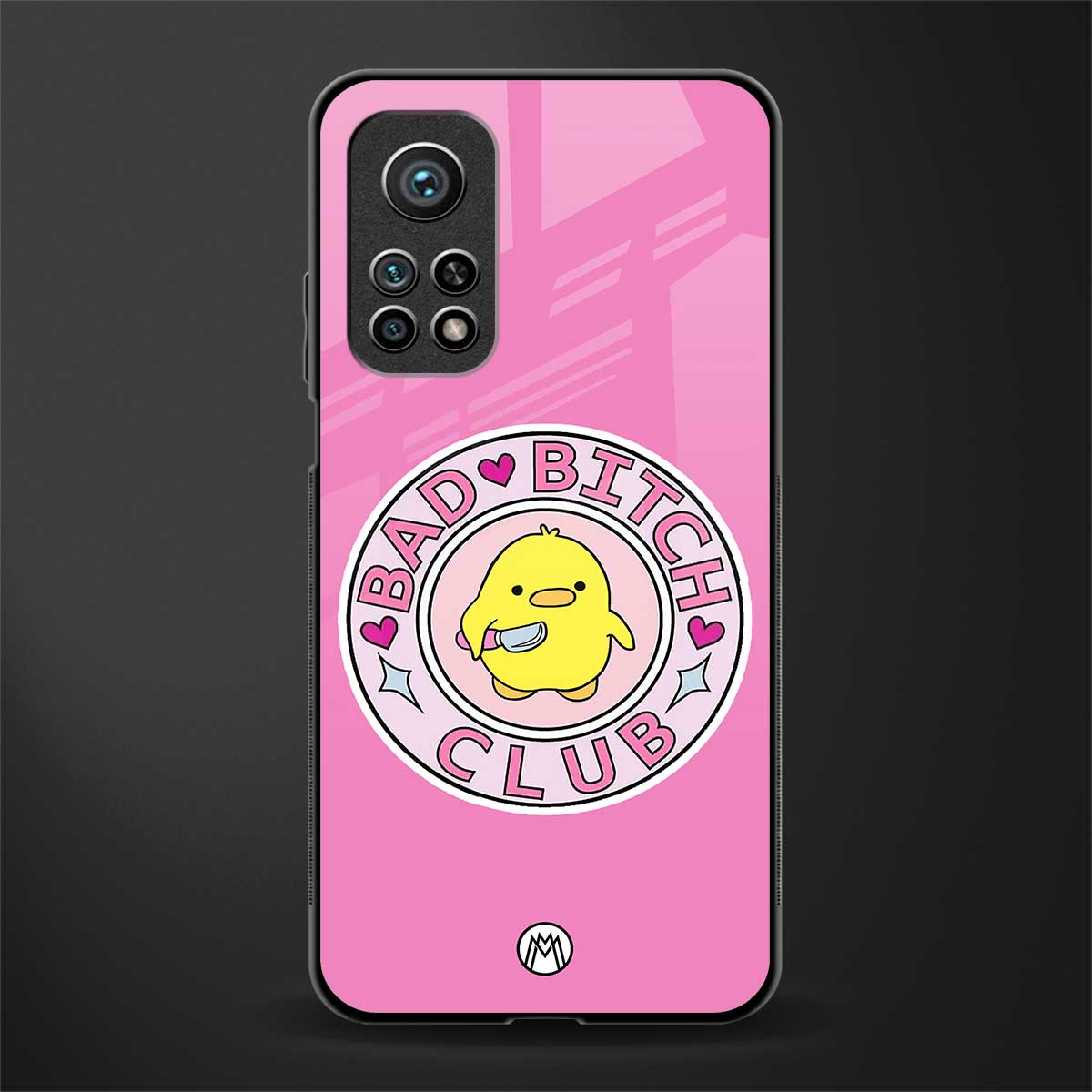 bad bitch club glass case for mi 10t 5g image