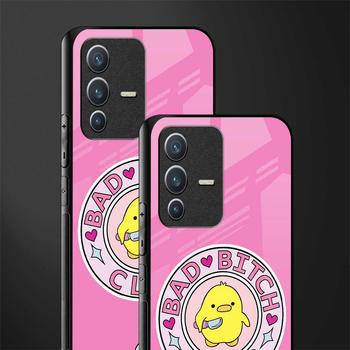 bad bitch club glass case for vivo v23 5g image-2