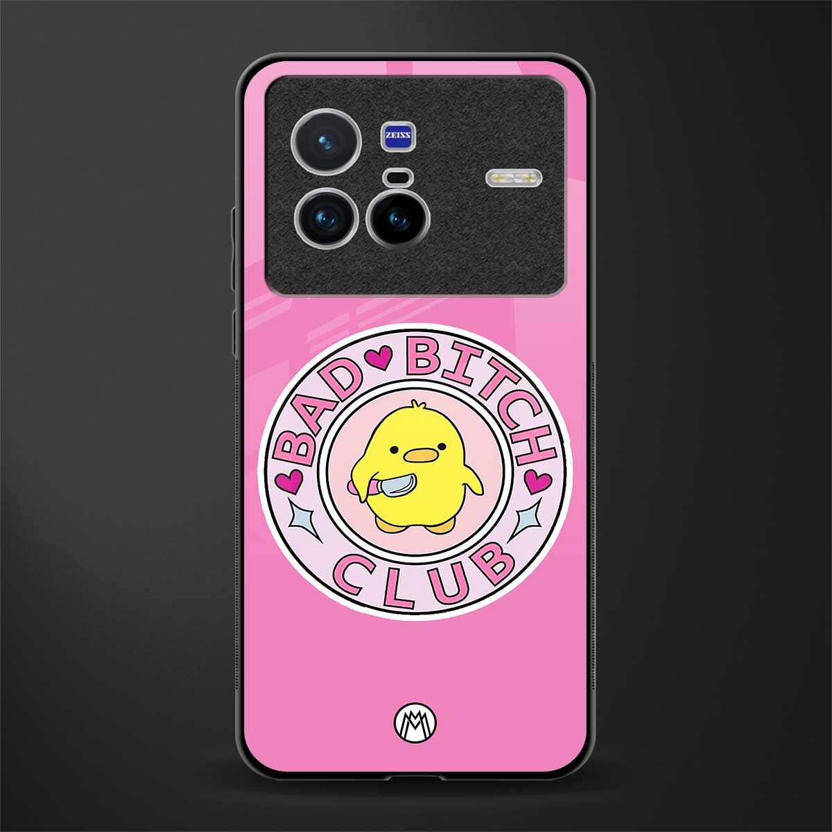 bad bitch club glass case for vivo x80 image