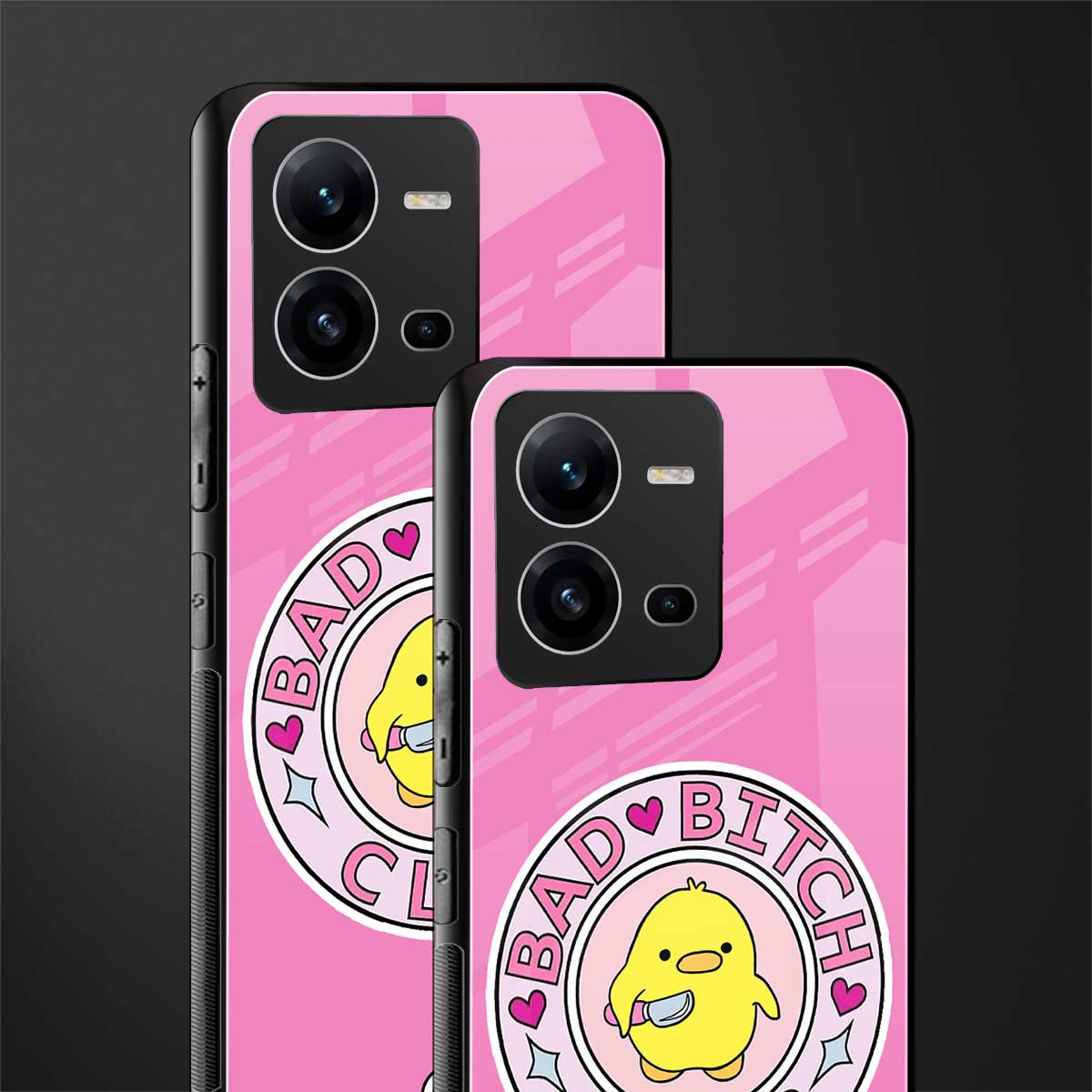bad bitch club back phone cover | glass case for vivo v25-5g