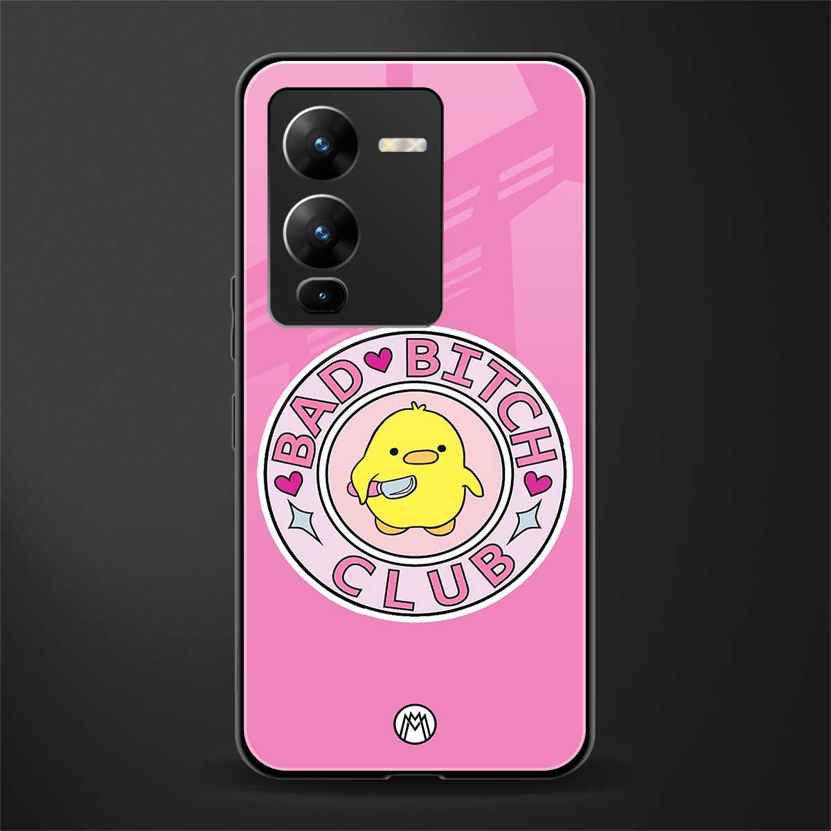 bad bitch club back phone cover | glass case for vivo v25 pro 5g