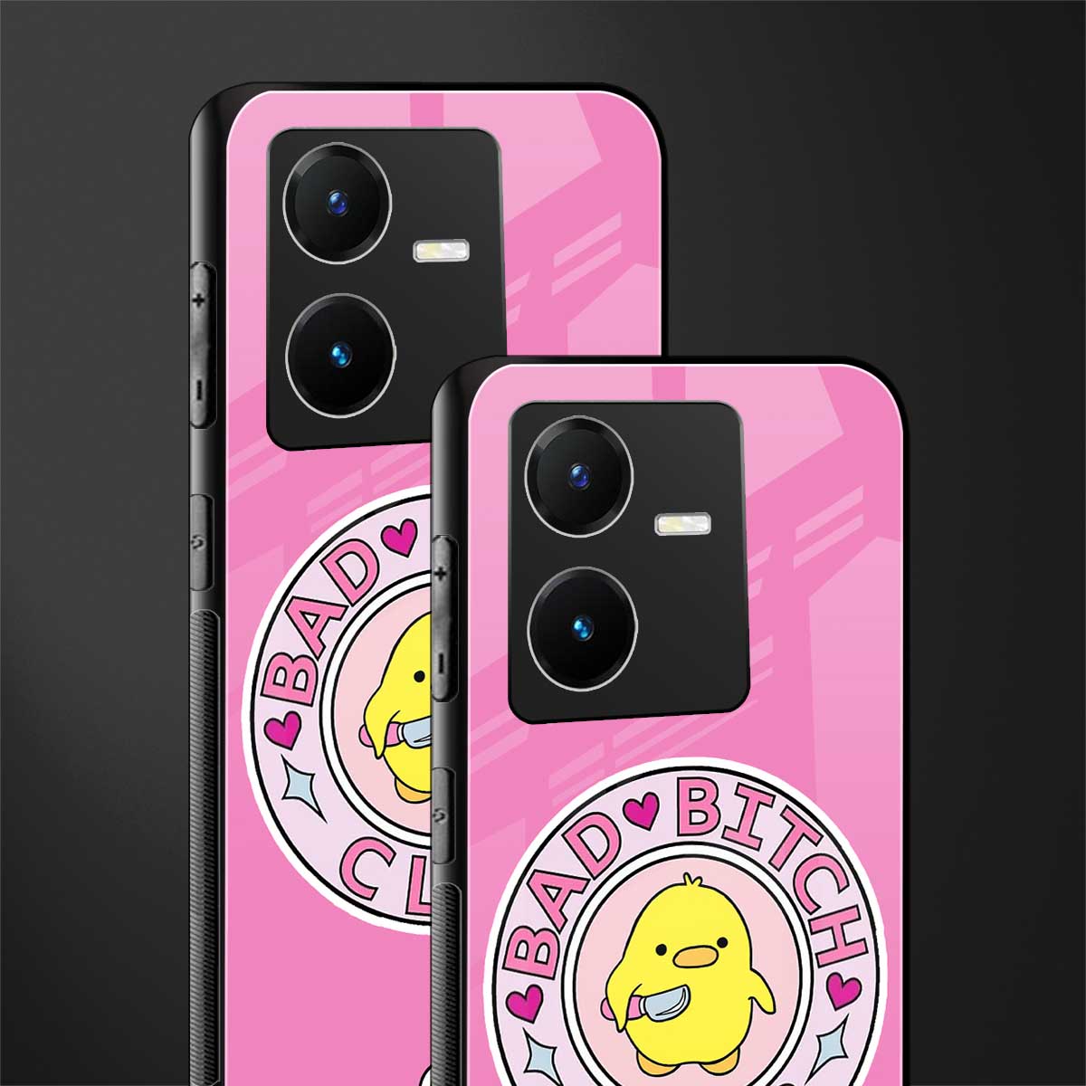 bad bitch club back phone cover | glass case for vivo y22