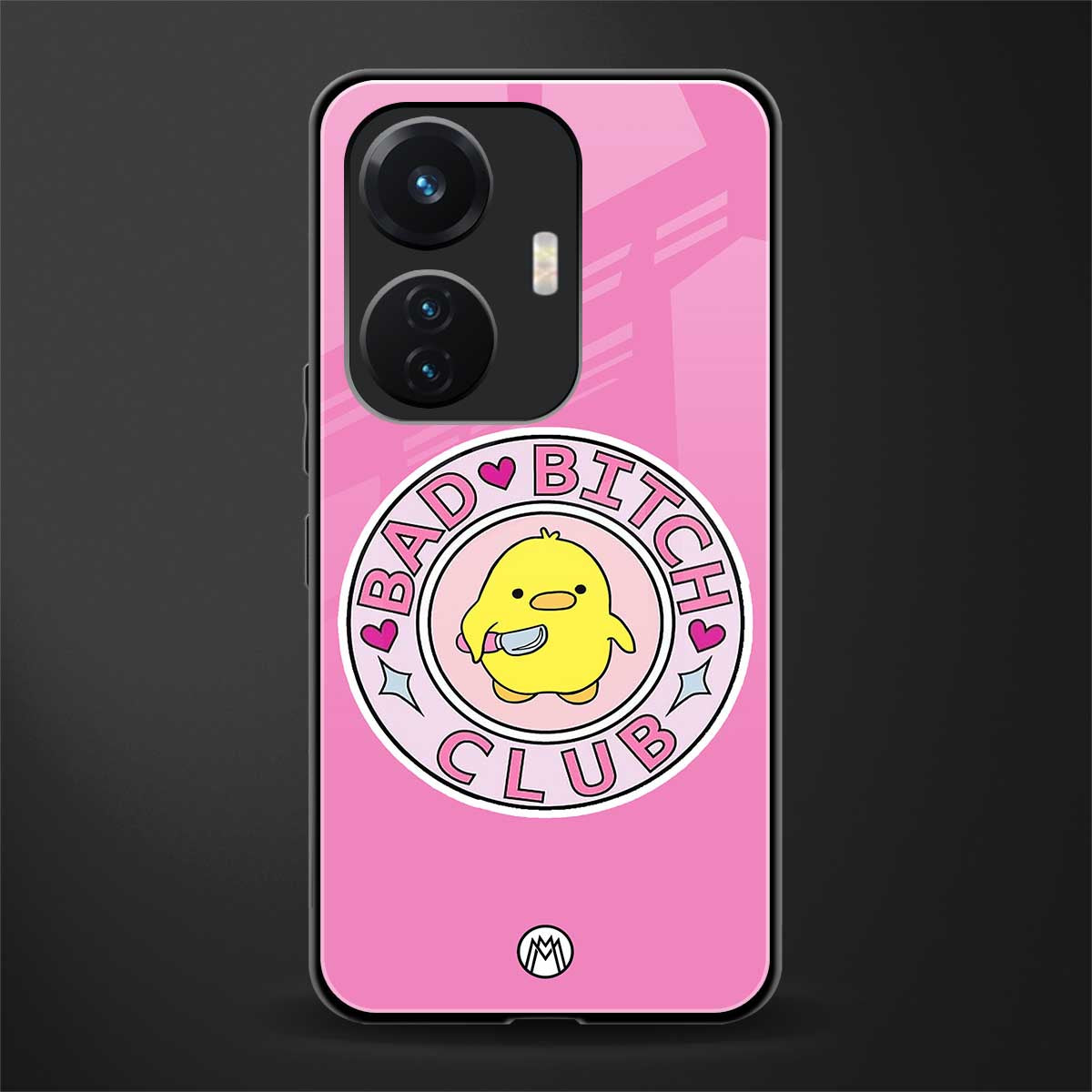 bad bitch club back phone cover | glass case for vivo t1 44w 4g