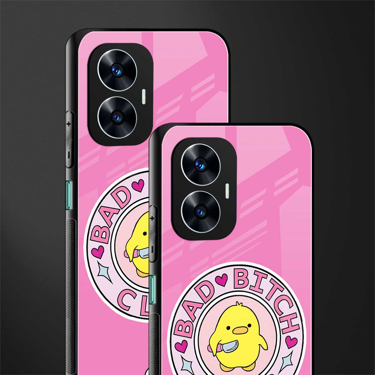 bad bitch club back phone cover | glass case for realme c55