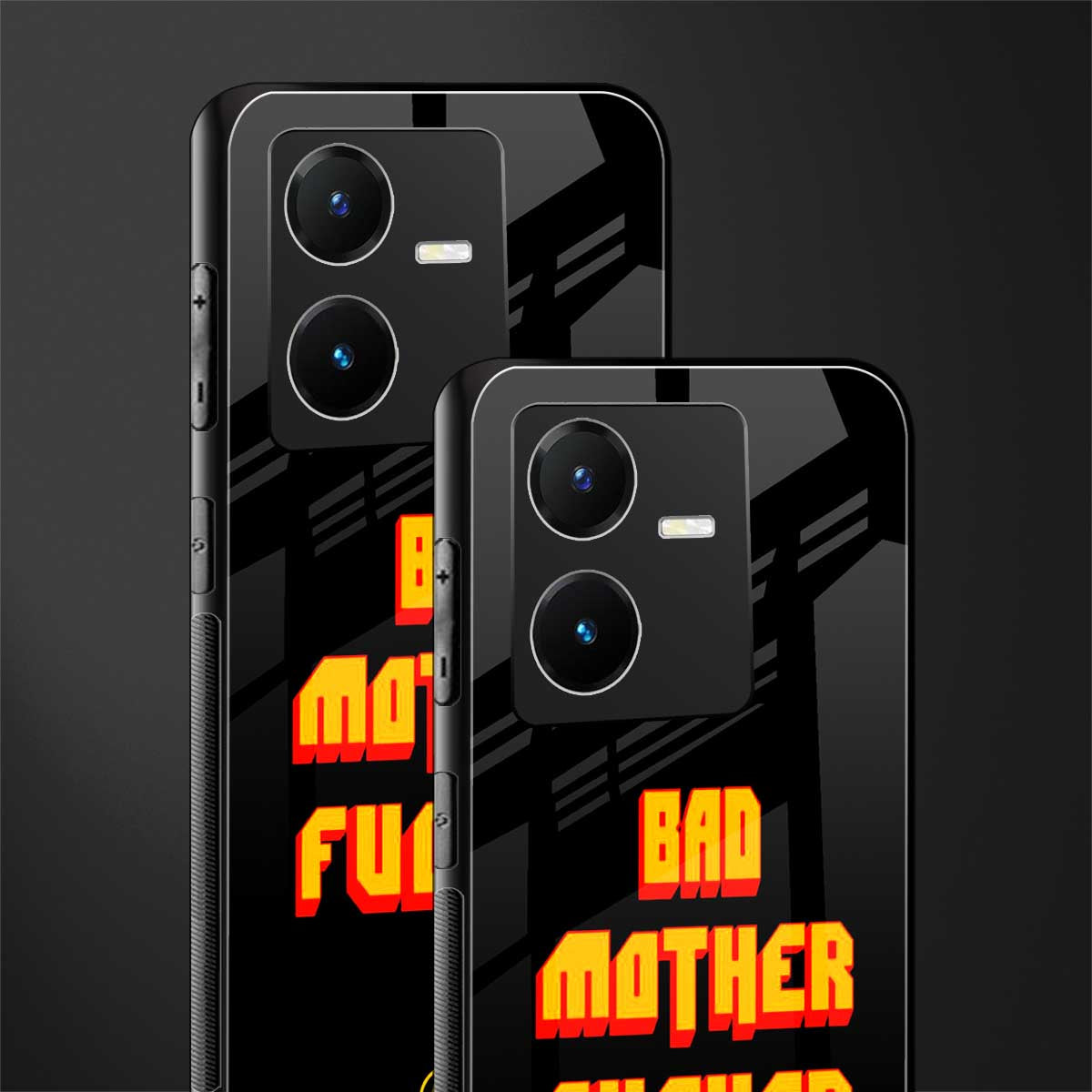 bad motherfcker back phone cover | glass case for vivo y22