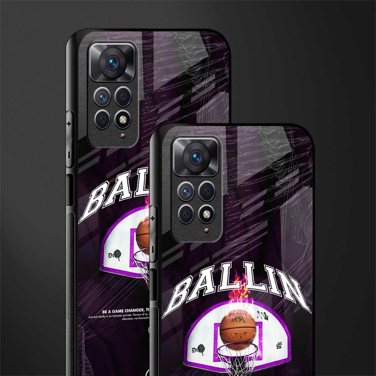 ballin back phone cover | glass case for redmi note 11 pro plus 4g/5g