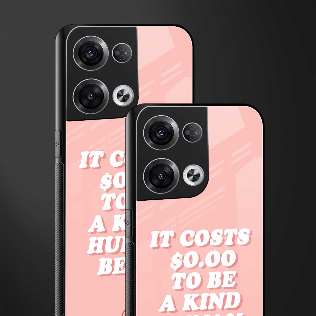 be a kind human being back phone cover | glass case for oppo reno 8
