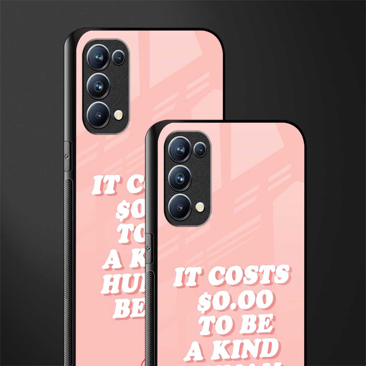 be a kind human being back phone cover | glass case for oppo reno 5