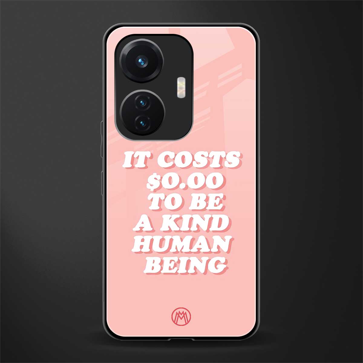 be a kind human being back phone cover | glass case for vivo t1 44w 4g