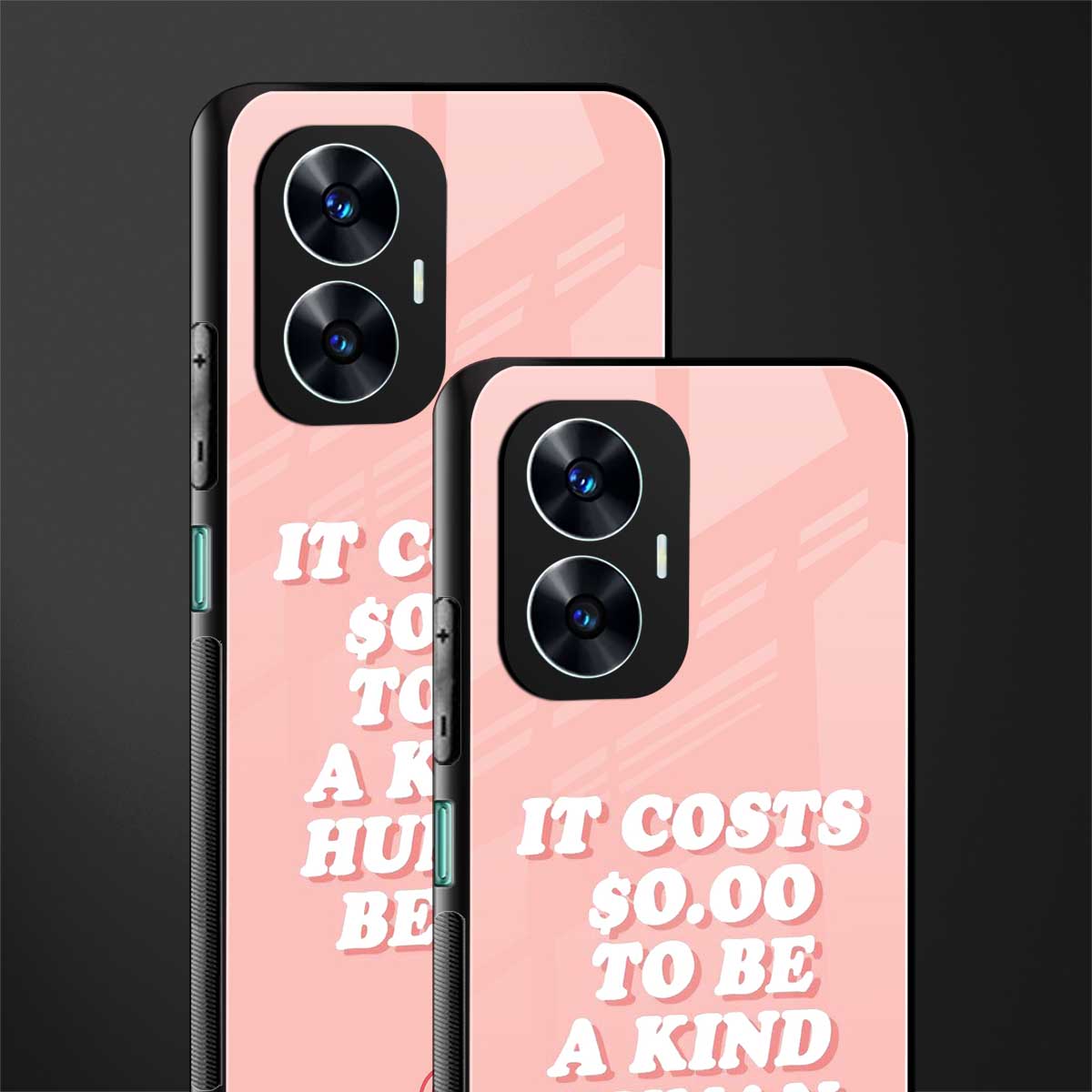 be a kind human being back phone cover | glass case for realme c55