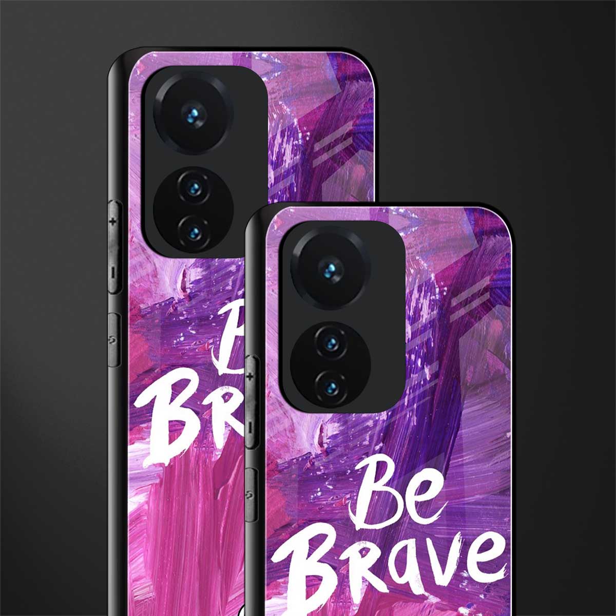 be brave back phone cover | glass case for vivo t1 44w 4g