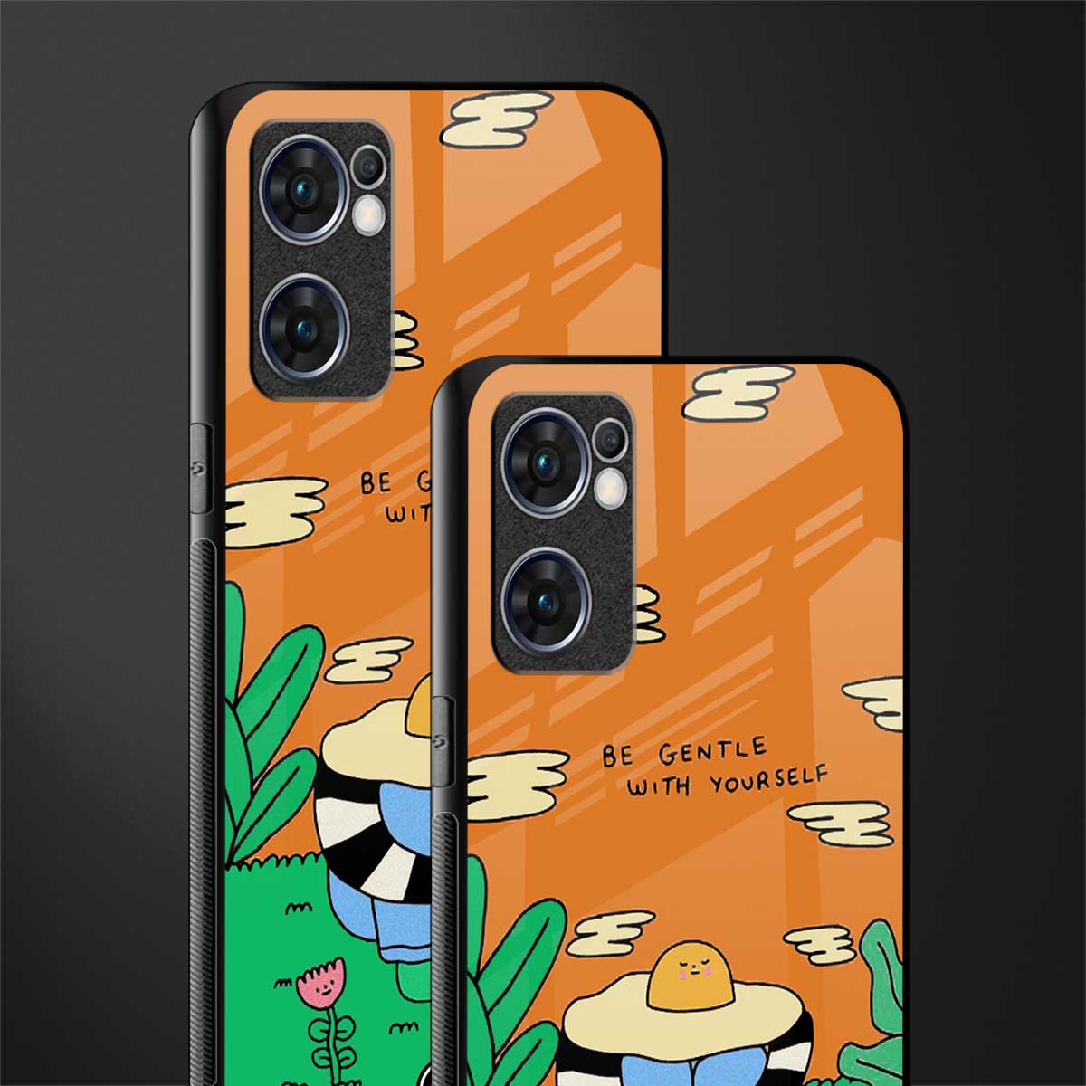 be gentle with yourself glass case for oppo reno7 5g image-2