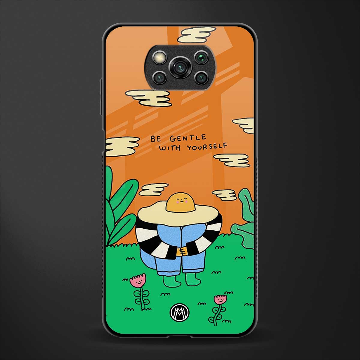 be gentle with yourself glass case for poco x3 image