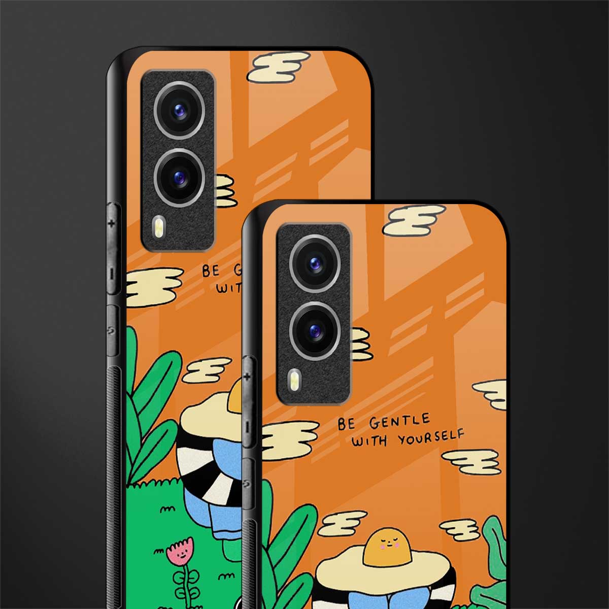 be gentle with yourself glass case for vivo v21e 5g image-2