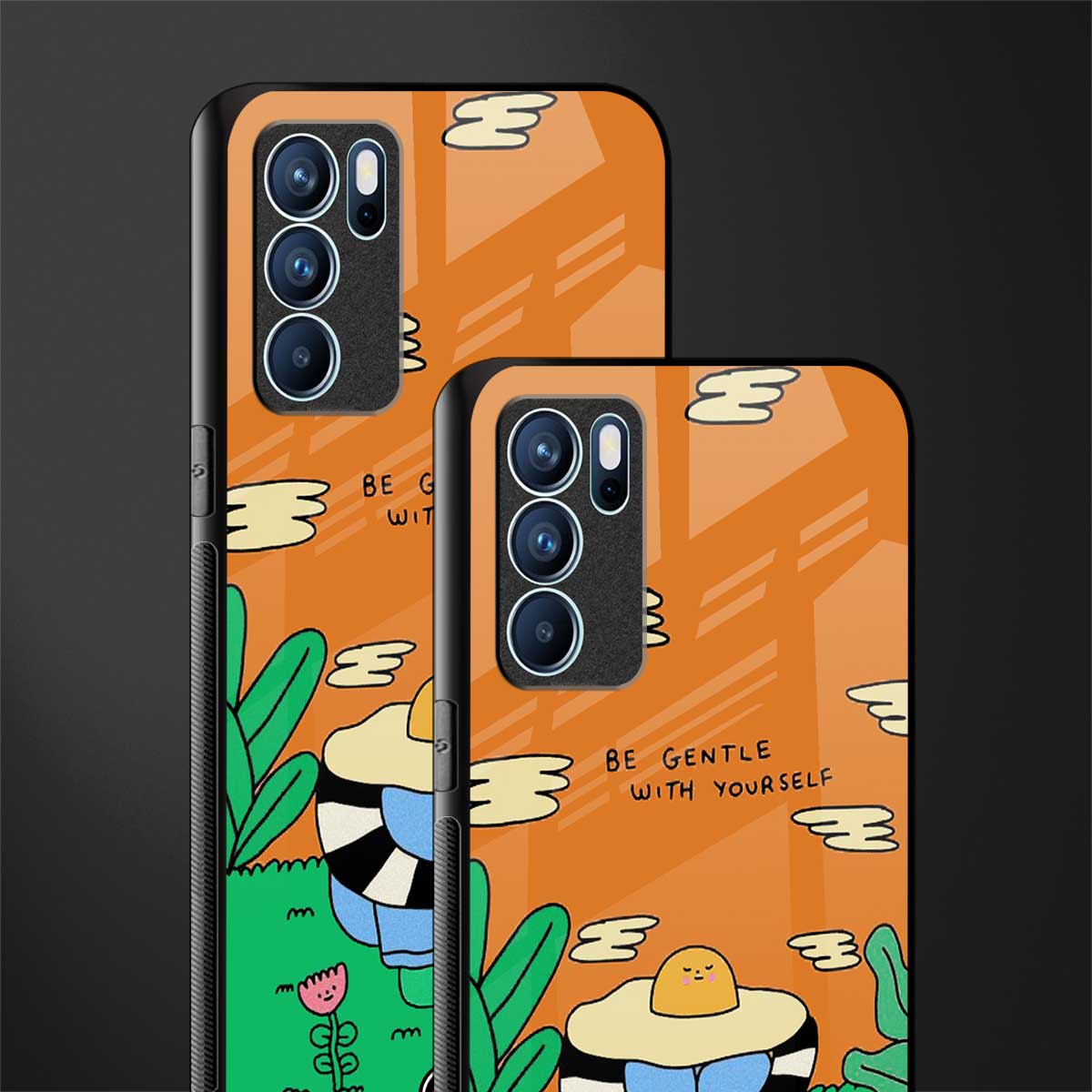 be gentle with yourself glass case for oppo reno6 5g image-2