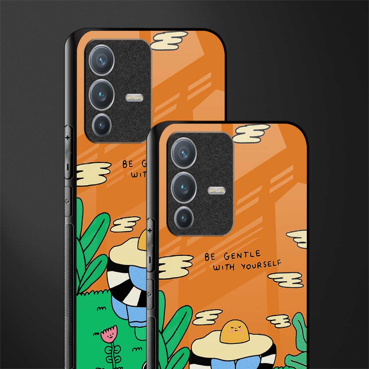 be gentle with yourself glass case for vivo v23 pro 5g image-2