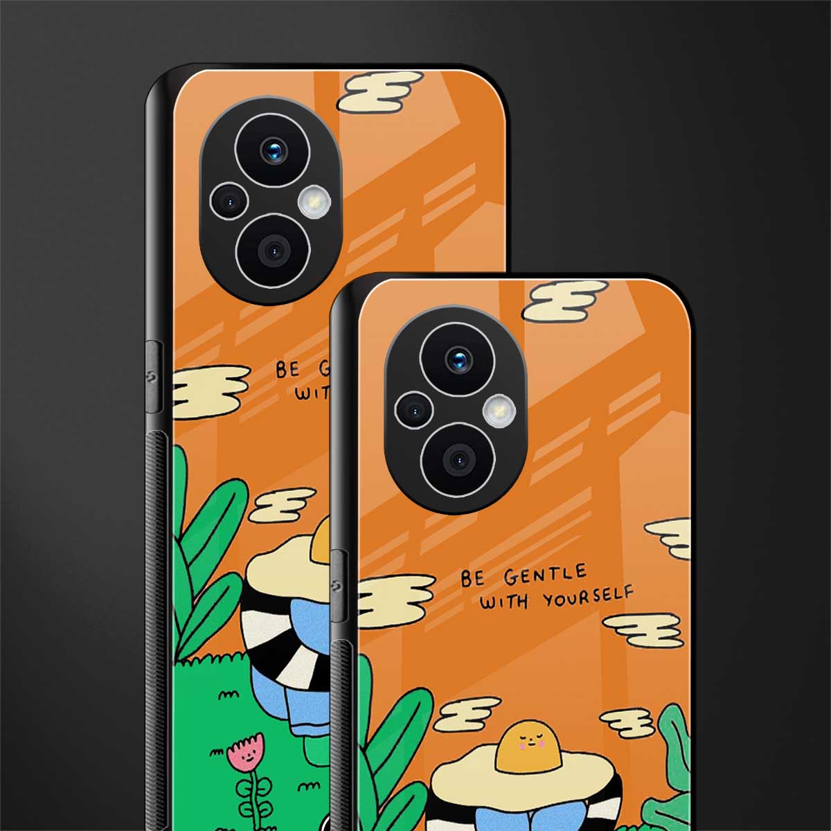 be gentle with yourself back phone cover | glass case for oppo f21 pro 5g