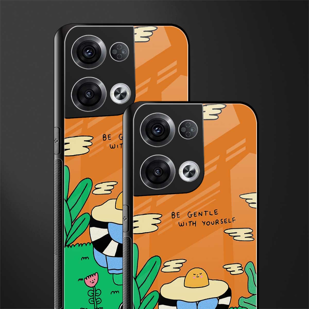 be gentle with yourself back phone cover | glass case for oppo reno 8 pro