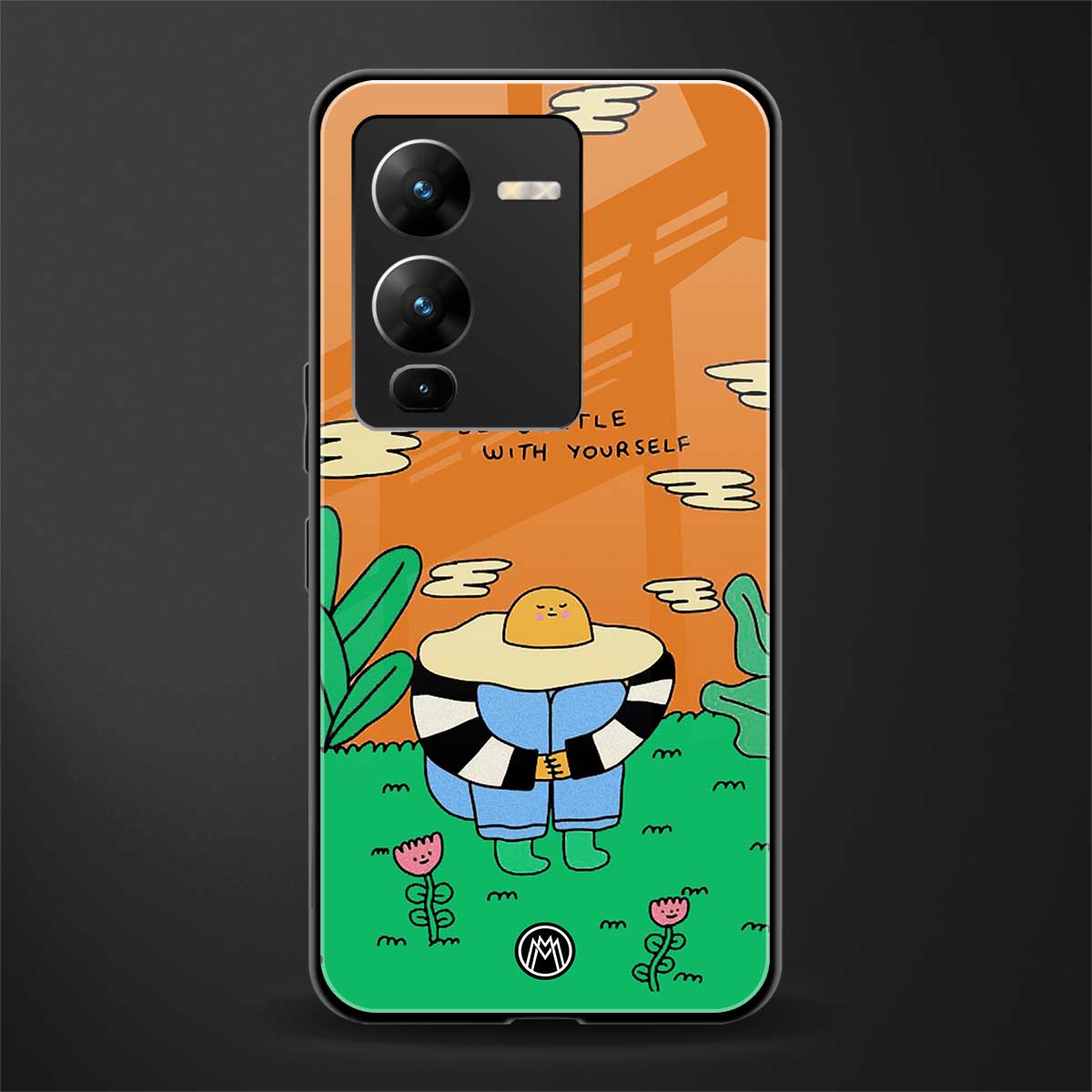 be gentle with yourself back phone cover | glass case for vivo v25 pro 5g