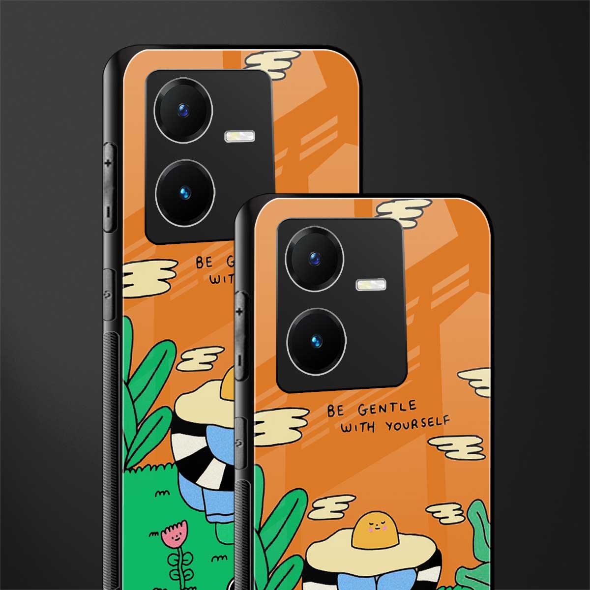 be gentle with yourself back phone cover | glass case for vivo y22