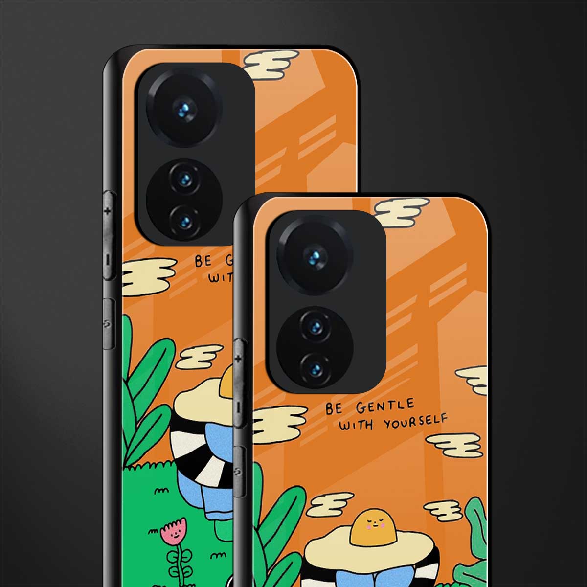 be gentle with yourself back phone cover | glass case for vivo t1 44w 4g