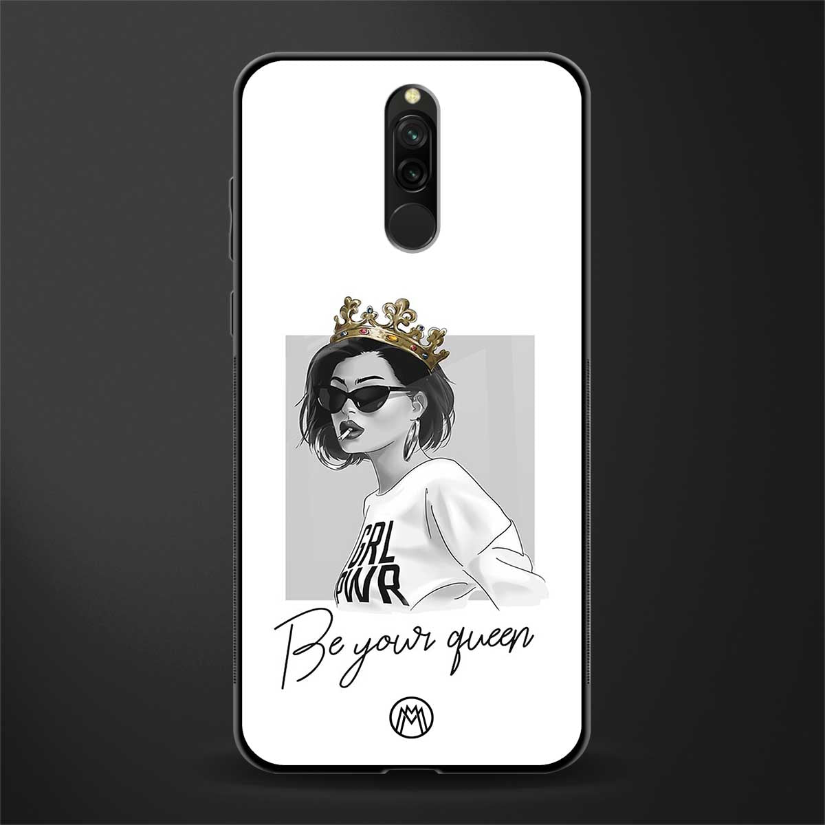 be your queen glass case for redmi 8 image