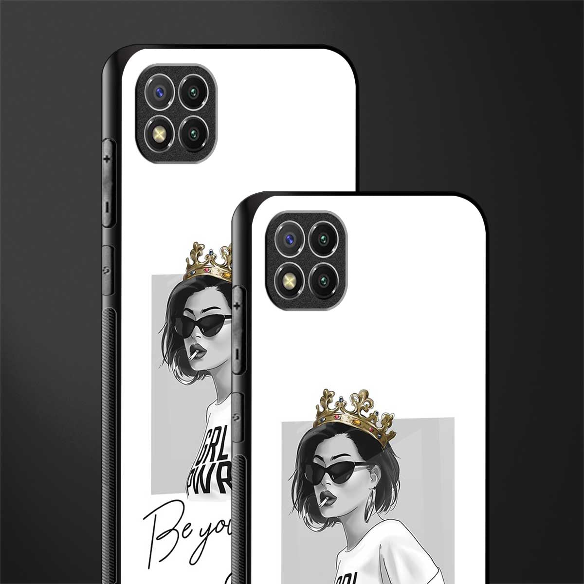 be your queen glass case for poco c3 image-2