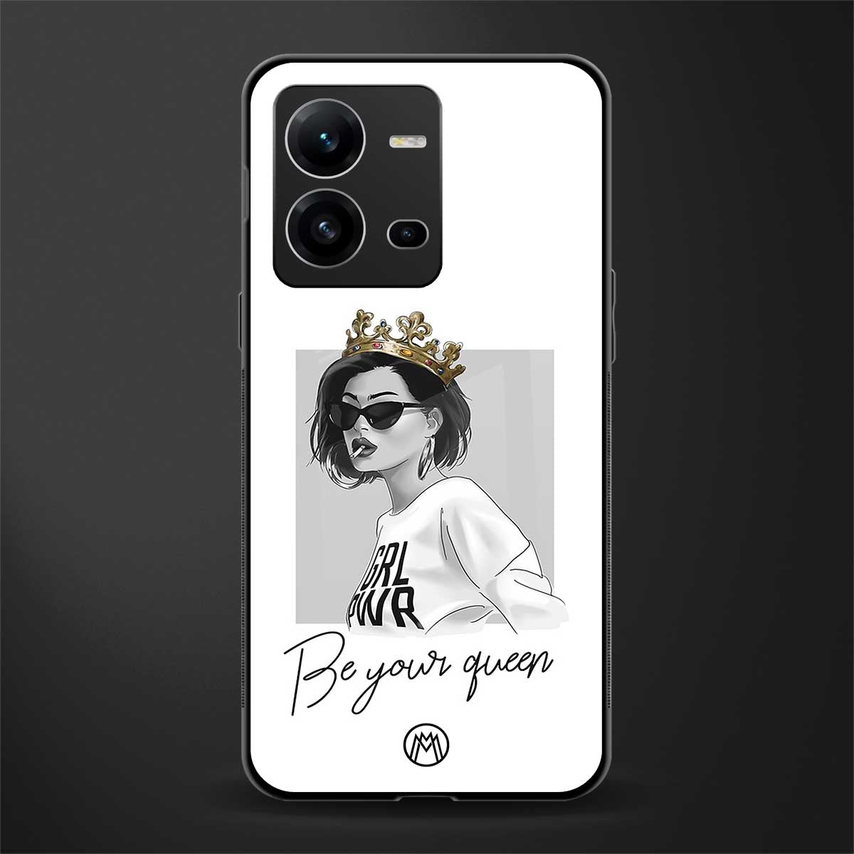 be your queen back phone cover | glass case for vivo v25-5g