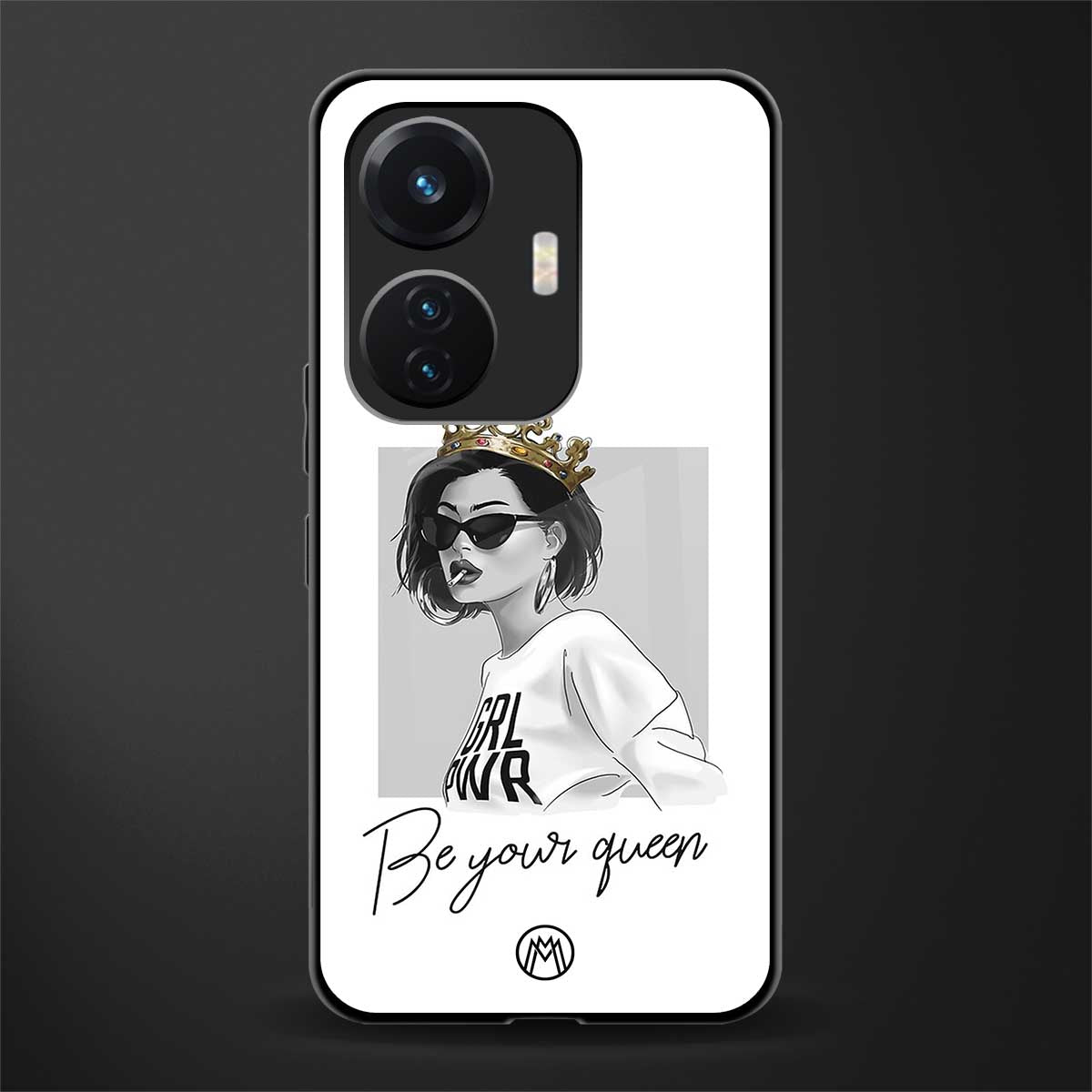 be your queen back phone cover | glass case for vivo t1 44w 4g