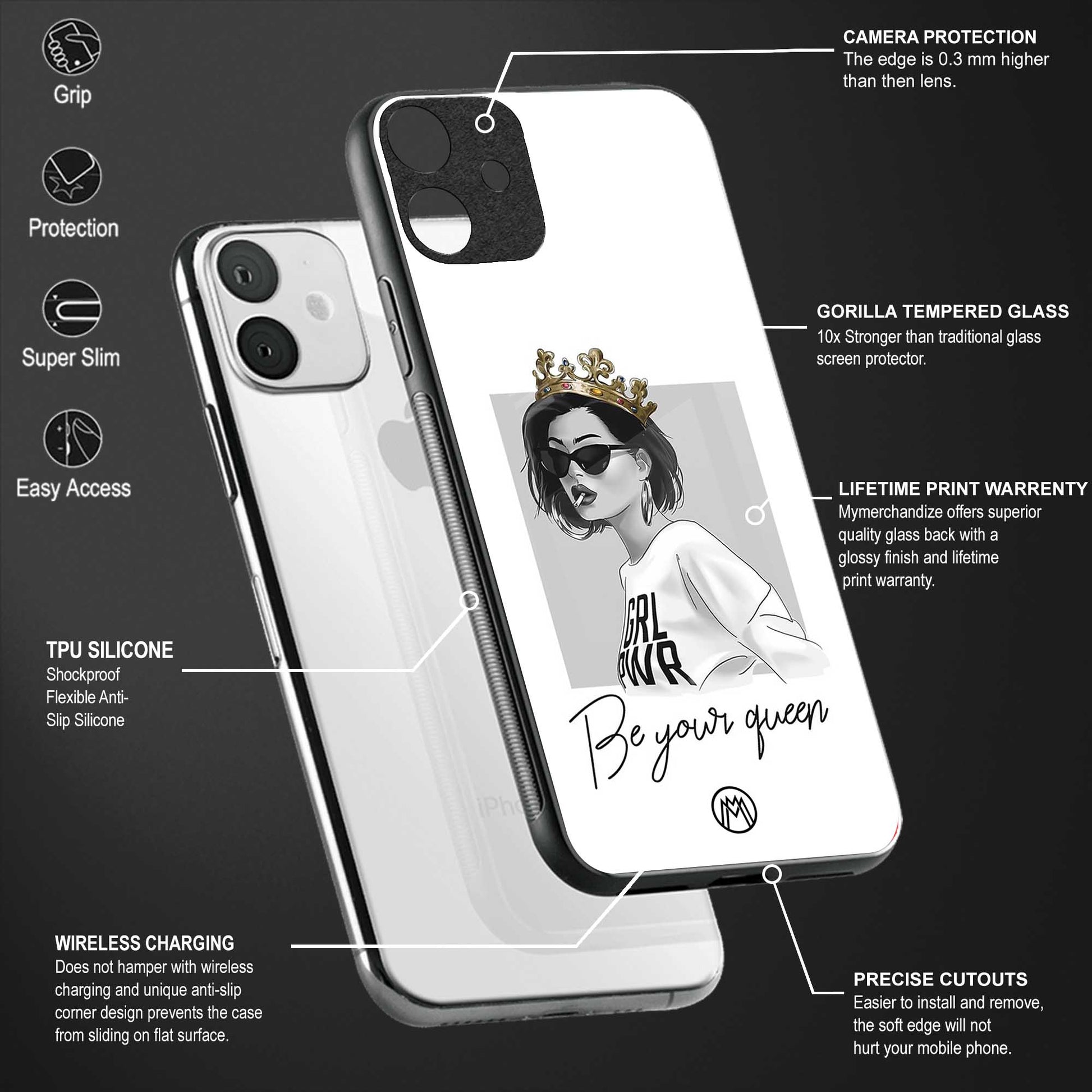 be your queen glass case for vivo y19 image-4