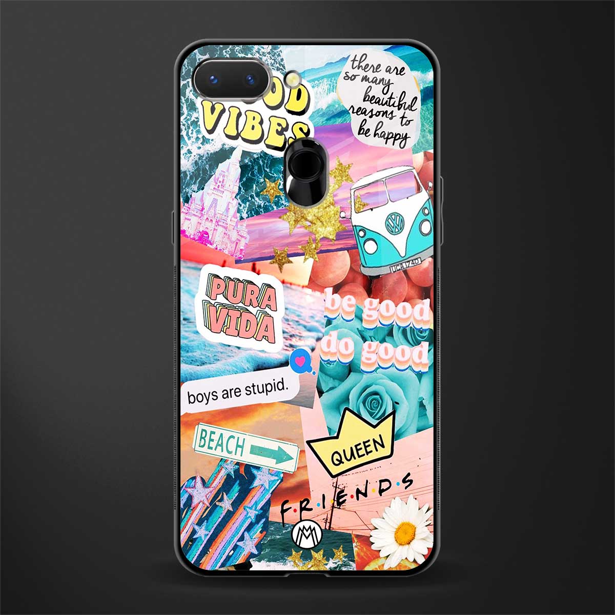beach vibes collage glass case for oppo a5 image
