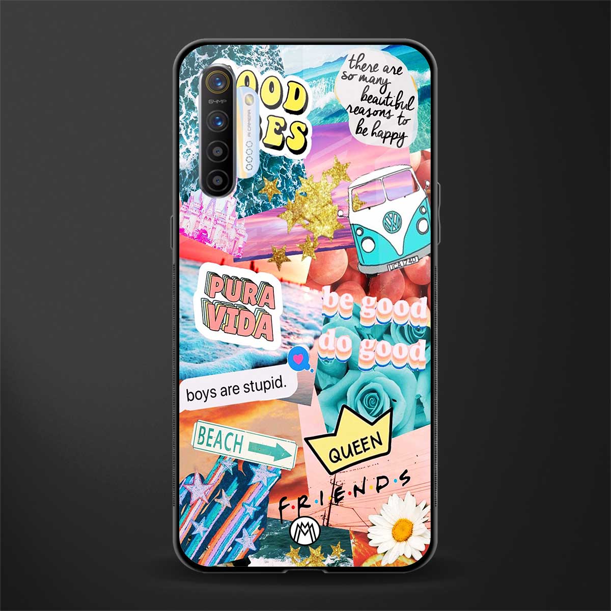 beach vibes collage glass case for realme x2 image