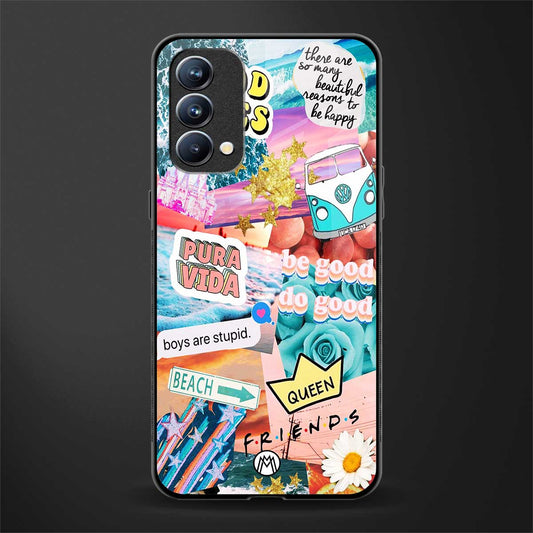 beach vibes collage glass case for oppo f19s image