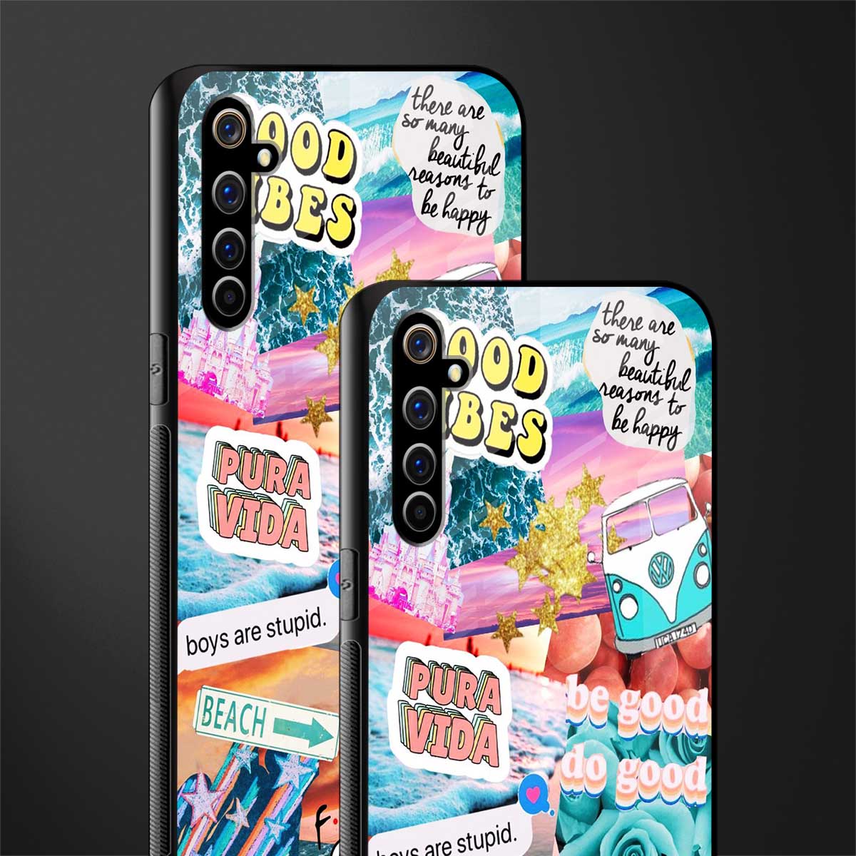 beach vibes collage glass case for realme x50 pro image-2