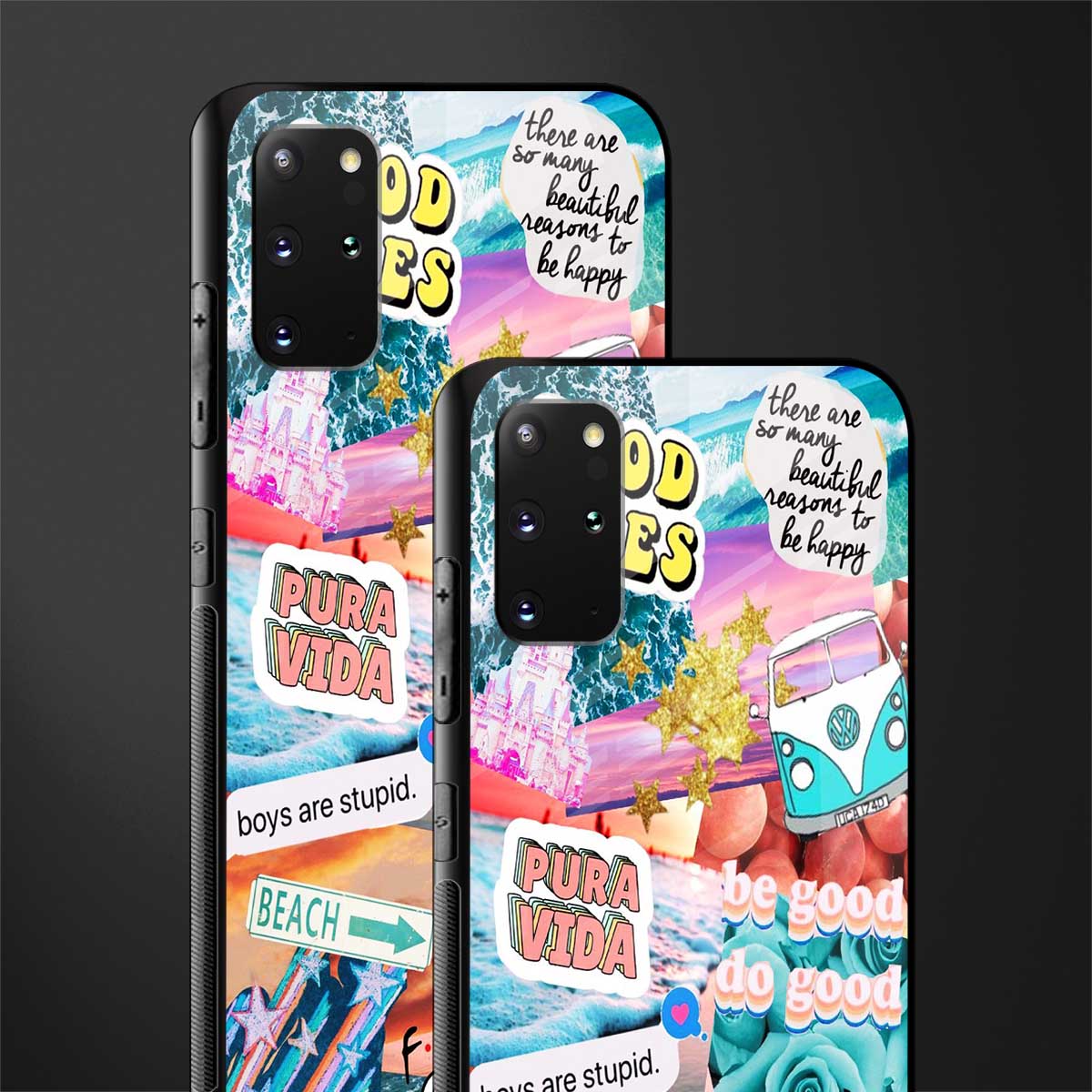 beach vibes collage glass case for samsung galaxy s20 plus image-2