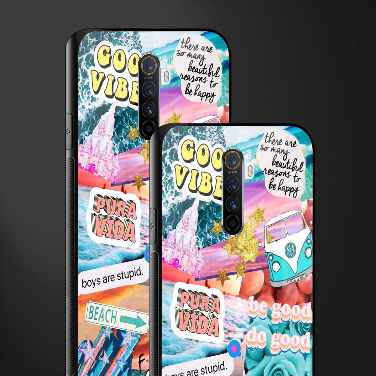 beach vibes collage glass case for realme x2 pro image-2
