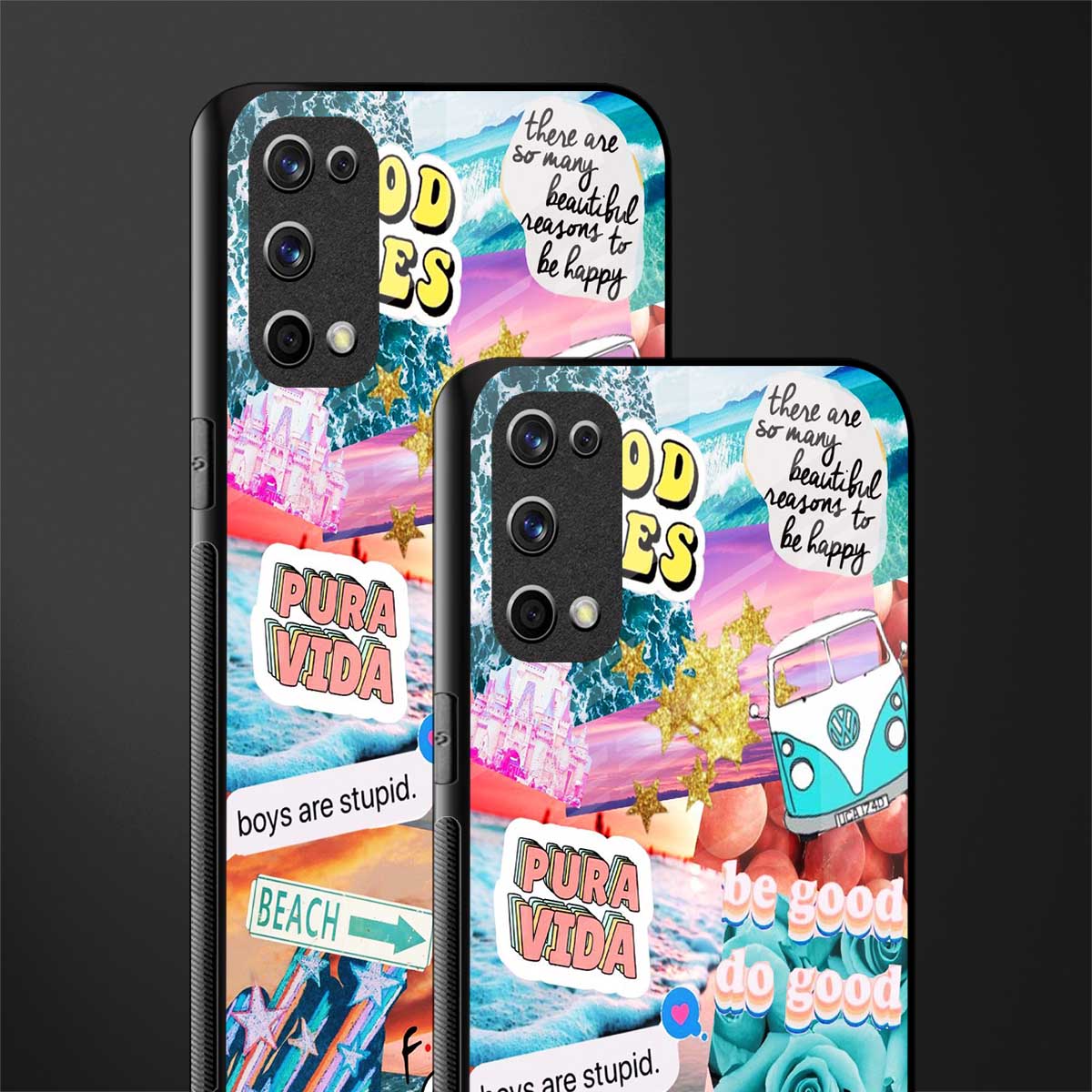 beach vibes collage glass case for realme x7 pro image-2